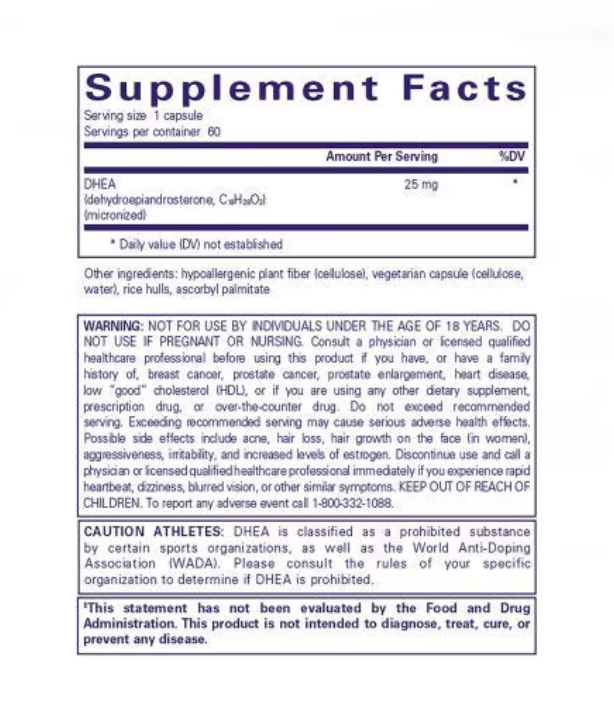 Pure Encapsulation DHEA 25mg