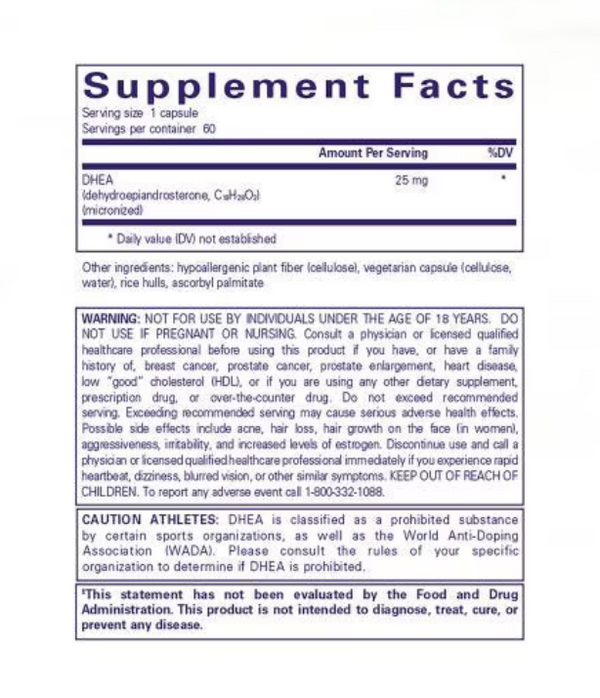 Pure Encapsulation DHEA 25mg
