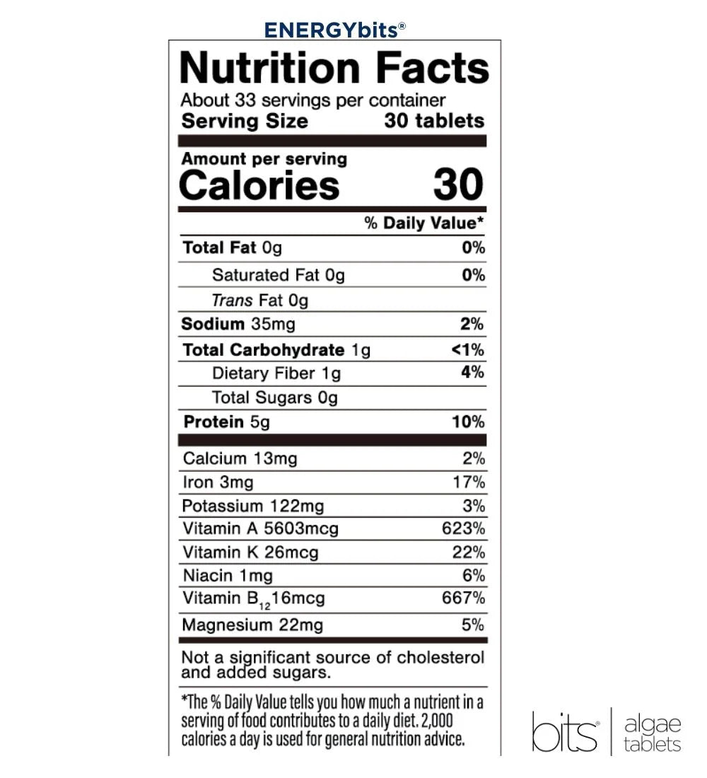 EnergyBits Spirulina Small Bag 360 tablets