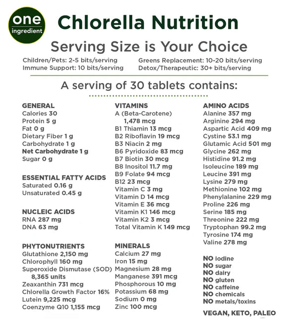 RecoveryBits Chlorella Small Bag 360 tablets